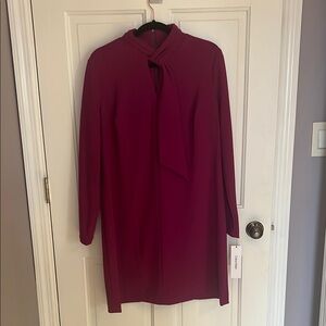 Calvin Klein Fuchsia Sheath mini Dress with long Sleeves - NWT 16